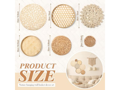 Прибрежный настенный декор для дома, деревенские плетеные украшения из бамбука