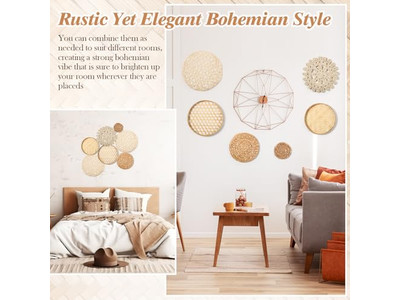 Прибрежный настенный декор для дома, деревенские плетеные украшения из бамбука