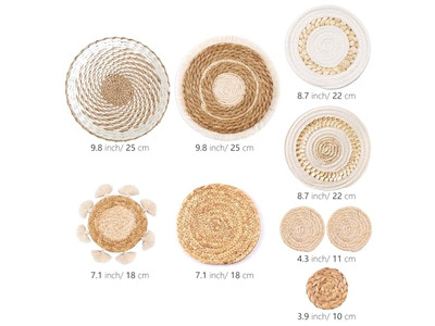 Набор настенных корзин из морской травы из 10 штук